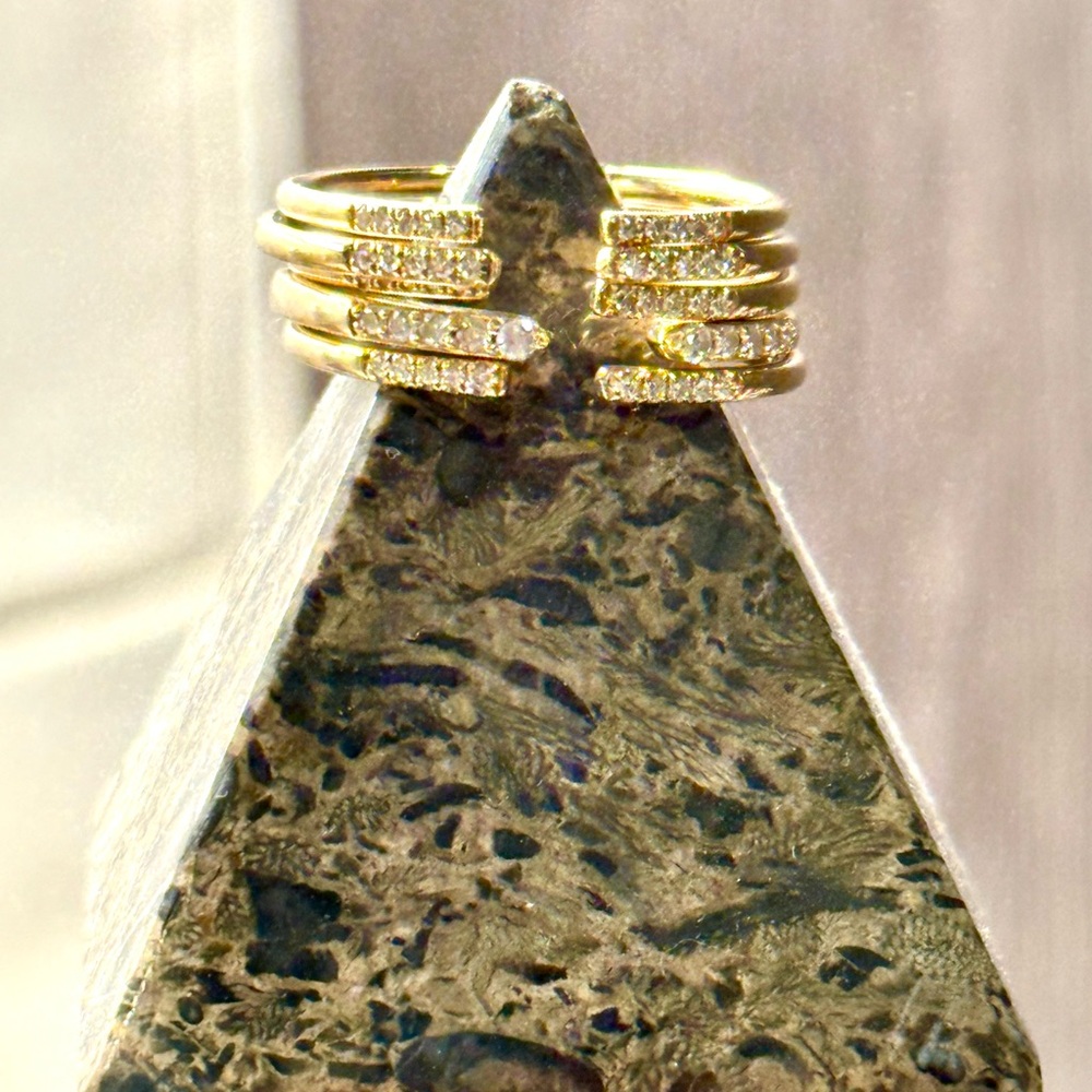 Stackable 14k Diamond Claw Ring. - image 5